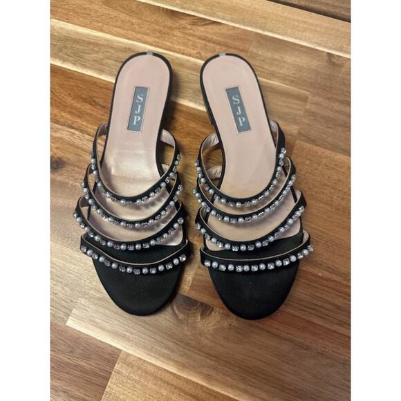 SJP by Sarah Jessica Parker Slip On Sandals w embellishments women’s 38 - Picture 2 of 5